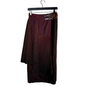 Vintage Nathalie Garçon Knife Pleated Brown Pencil Skirt
